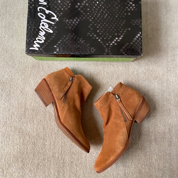 SAM EDELMAN Camel Suede Ankle Booties - Wide - Picture 7 of 10